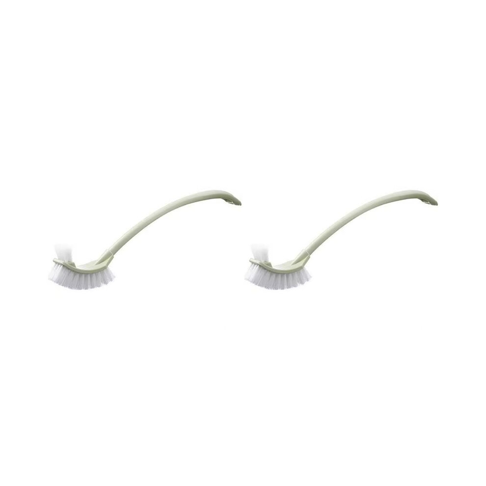 2X Multi-Function Double Clean Toilet Brush Soft Hair Curved Brush Bathroom Cleaning Long Handle Corner Brush C 6034093492668