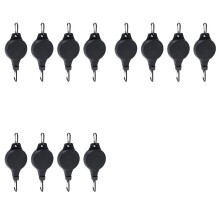 Plant Pulley Retractable Hanger Plant Pulley Adjustable Height Wheel for Hanging Plants Indoor(12PCS) BLACK