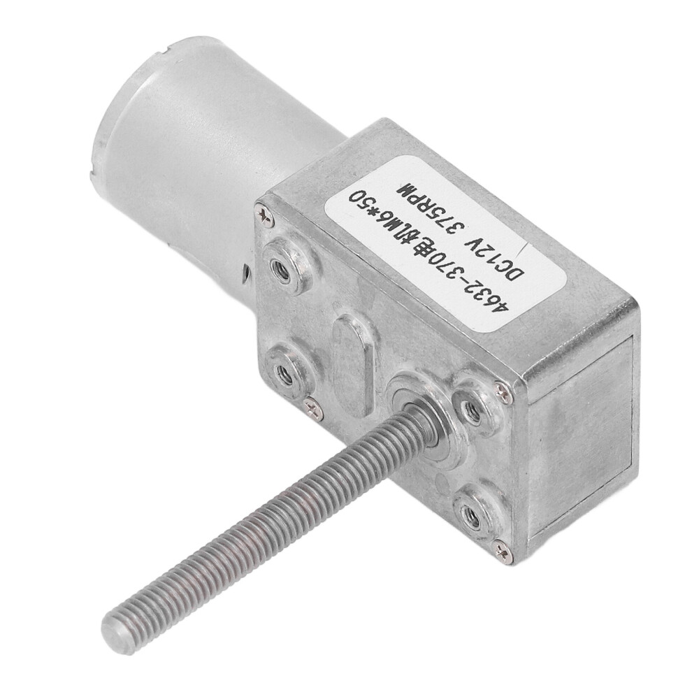 375Rpm 12V Worm Gear Motor, Aluminum & Brass, M6x50mm Thread 7891389703230