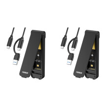 2X FIDECO Folding M.2 NVMe SSD Enclosure USB 3.2 Gen 2 10Gbps SSD Case PCIe NVMe Adapter for M & M+B Key Support UASP