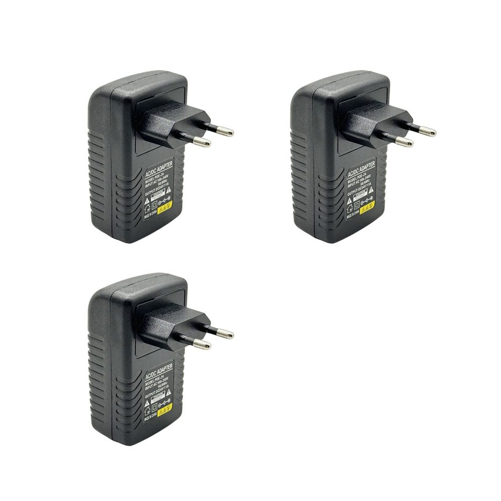 3X 48V Gigabit Poe Injector Poe 48V/0.5A Output Ieee 802.3Af/At Passive Poe+ 10/100/1000Mbps Eu Plug 6032923766316