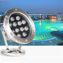 24V Submersible RGB LED Pool Light IP68 Waterproof Stainless Steel Pond Spotlight 360 Adjustable