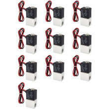 10X DC12V Solenoid Valve 1/4 Inch 2 Way Normally Closed Direct-Acting Pneumatic Valves for Water Air Gas