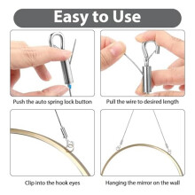 8PCS Adjustable Picture Hanging Wire Kit,3.3FT Stainless Steel Wire for Hanging Mirrors,Picture Frame,Artwork,Signs