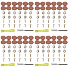 4Set Leather Snap Upholstery Buttons Fit for Tufting Furniture Bed Sofa Chair, Car RV Roof Brown