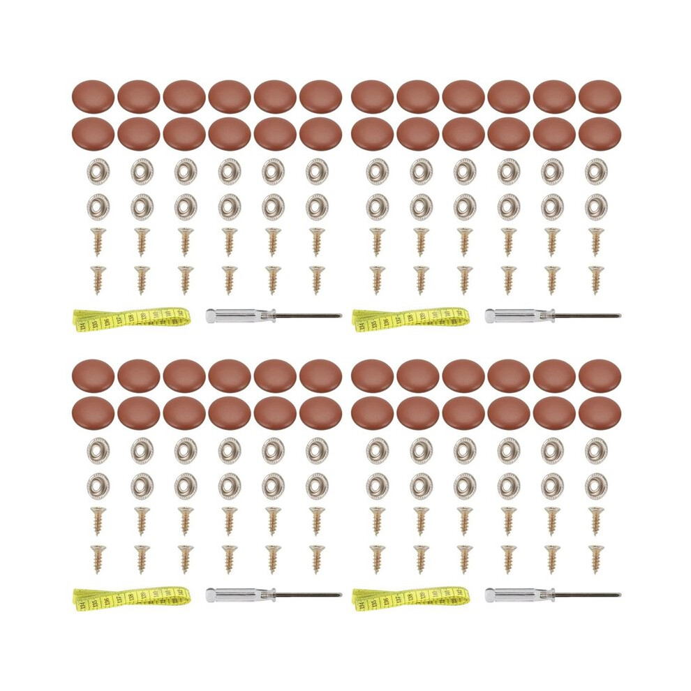 Photos - Other Hand Tools 4Set Leather Snap Upholstery Buttons Fit for Tufting Furniture Bed Sofa Chair, Car RV Roof Brown