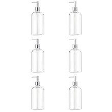 6X Dispensador de Sabão de Vidro Transparente com Bomba 16 Oz Dispensador de Sabão Líquido Recarregável para Cozinha Banheiro