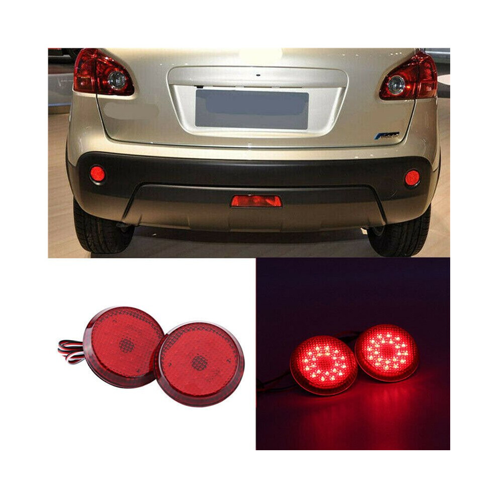 4X Tail Rear Bumper Reflector Lamp Round For /Qashqai For Sienna/ Scion Tail Brake Stop (Red) Light/Red 6034112312601