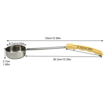 3X Pizza Spread Sauce Ladle Rubber Handle Flat Bottom Kitchen Cooking Spoon Stainless Steel 3 Oz