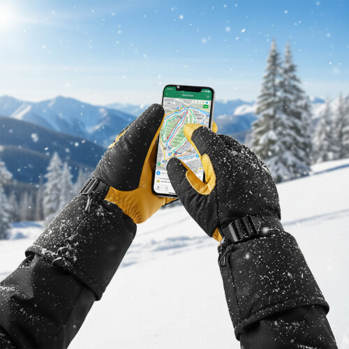 (Yellow 1019, M) 3M Thinsulate Ski Gloves - Waterproof, Windproof, Touchscreen 2