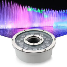 LED Fountain Light IP68 Waterproof Stainless Steel Underwater Pond Pool Lighting with Middle Hole