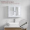 (White) Priano 2 Door Mirrored Wall Bathroom Cabinet 3