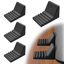 (Black 4pcs) 4-Pack Silicone Wall Protector for Trash Cans