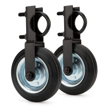 6' Gate Support Wheel for Chain Link Fence, Prevent Gate Dragging, Fits 15/8 to 2' Frames, 2 Pack Black