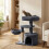FEANDREA Small Cat Tree Tower with Scratching Post, Dark Gray 3