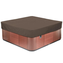 Waterproof Hot Tub Cover 231x231x30cm Brown Square Outdoor Spa Cover with AllWeather Protection