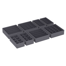 Set of 8 Underwear Organisers, Wardrobe Drawer Organiser, Dark Grey