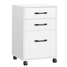Mobile File Cabinet, 3 Drawers Filing Cabinet with Wheels, for Home Office, for A4, Letter Sized Documents,Cloud White