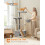 FEANDREA Cat Tree Tower, Cat Condo with Scratching Posts, Toys, 2 Perches, Light Grey 2