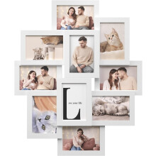 Collage Picture Frames, 10 Frames for 4x6 Photos, Collage Photo Frames for Wall, Multi Frames, Wall Decor, Cloud White