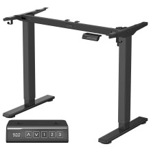 Standing Desk Frame, No Desktop, Electric Height Adjustable Standing Desk Legs, Stand Up Table Frame with 2 Hooks,Ink Black