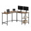 VASAGLE L-Shaped Writing Desk, 2 Storage Shelves, Computer Table for Home Office, Space-Saving, Brown 2