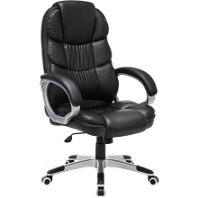 Task Chair, Adjustable Height, Swivel Office Chair with Armrests, Ergonomic Design for Home, Black