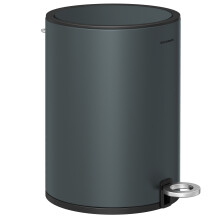 Bathroom Waste Bin with Lid, Soft-Close Cosmetic Trash Can with Removable Inner Bucket for Bedroom or Office, Steel, Greenish Grey