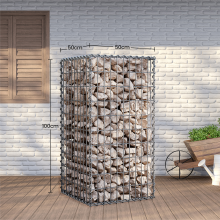 Wire Mesh Fence, Stainless Steel Gabion Basket, 100 x 50 x 50 cm, Outdoor Plant Wall, Garden Decor, Silver