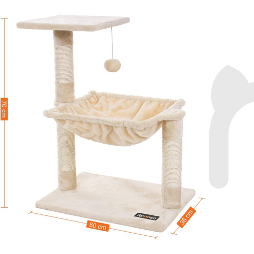 FEANDREA Cats Climb Tree Steady Cat Tree with Plush and Soft Hammock 1