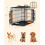 FEANDREA Dog Crate, Foldable, 77.5 cm Long, 2 Doors, M, Black 4