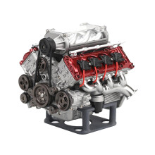 Functional 3D Printed V8 Engine Model Kit with Visible Supercharger, DIY Assembly for RC Car and Learning Display
