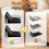 (Black 4pcs) 4-Pack Silicone Wall Protector for Trash Cans 6