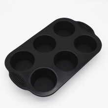 (Black) Non-Stick Silicone Baking Pan for Cupcakes & Eggs