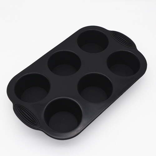 (Black) Non-Stick Silicone Baking Pan for Cupcakes & Eggs