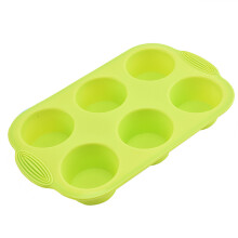 (Green) Non-Stick Silicone Baking Pan for Cupcakes & Eggs
