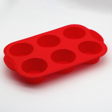 (red) Non-Stick Silicone Baking Pan for Cupcakes & Eggs