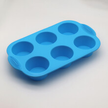 (Blue) Non-Stick Silicone Baking Pan for Cupcakes & Eggs