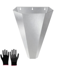 Galvanized Steel Poultry Restraining Cone with Safety Gloves, FlatBack, Fits Birds up to 15lbs