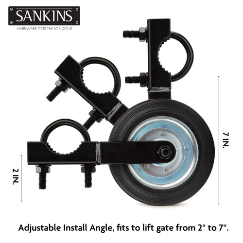 6' Gate Support Wheel for Chain Link Fence, Prevent Gate Dragging, Fits 15/8 to 2' Frames, 2 Pack Black 2