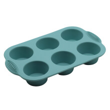(Blue) Non-Stick Silicone Baking Pan for Cupcakes & Eggs