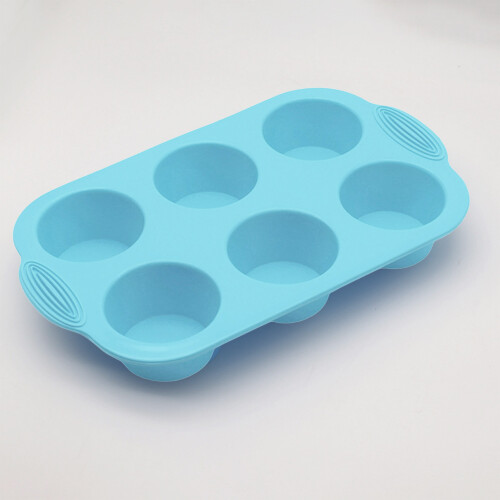(Blue) Non-Stick Silicone Baking Pan for Cupcakes & Eggs 1
