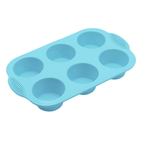 (Blue) Non-Stick Silicone Baking Pan for Cupcakes & Eggs 2