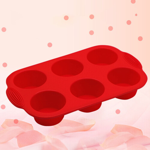 (red) Non-Stick Silicone Baking Pan for Cupcakes & Eggs 1