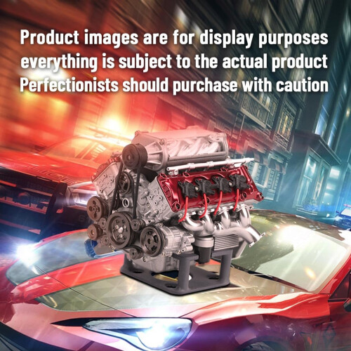 Functional 3D Printed V8 Engine Model Kit with Visible Supercharger, DIY Assembly for RC Car and Learning Display 2