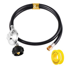 Propane Hose with Regulator, 8ft QCC Fitting 5/16in Flexible Hose for Grill Heater RV Camping