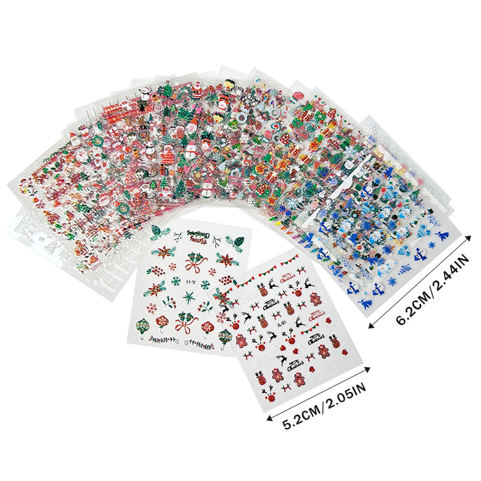 Zhouq-Outdoors Christmas Snowflake Nail Stickers For Dating & Daily Use