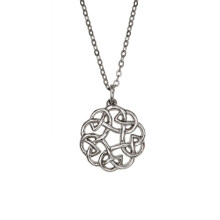 Round Eternal Interlace Pewter Pendant Necklace