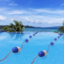 Swimming Pool Safety Rope with Floats, Deep and Shallow End Divider, 10m/32.8ft, 2 Hooks