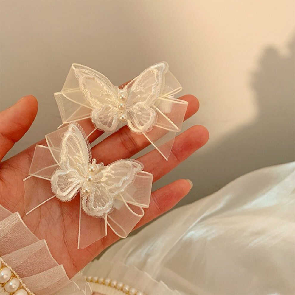 Creation-3C Princess Mesh Bow Hair Clips For Girls - Strong Hold